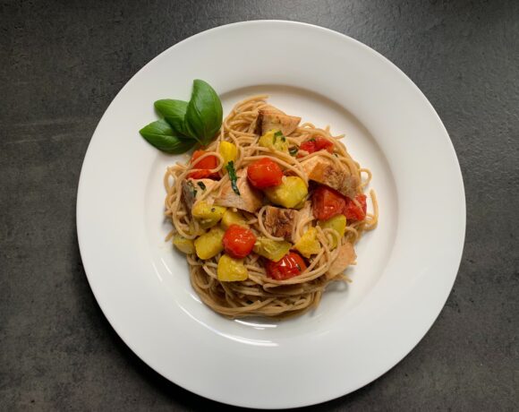 Chicken and Pasta with Basil Walnut Pesto_62653.1