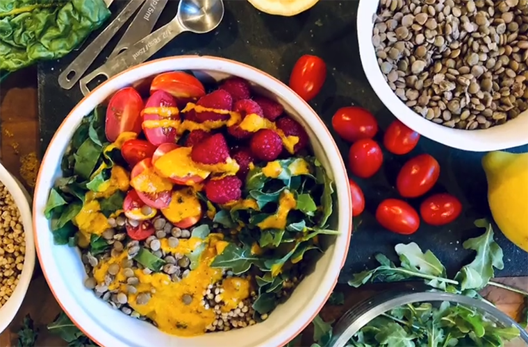 lentil sorghum power bowl