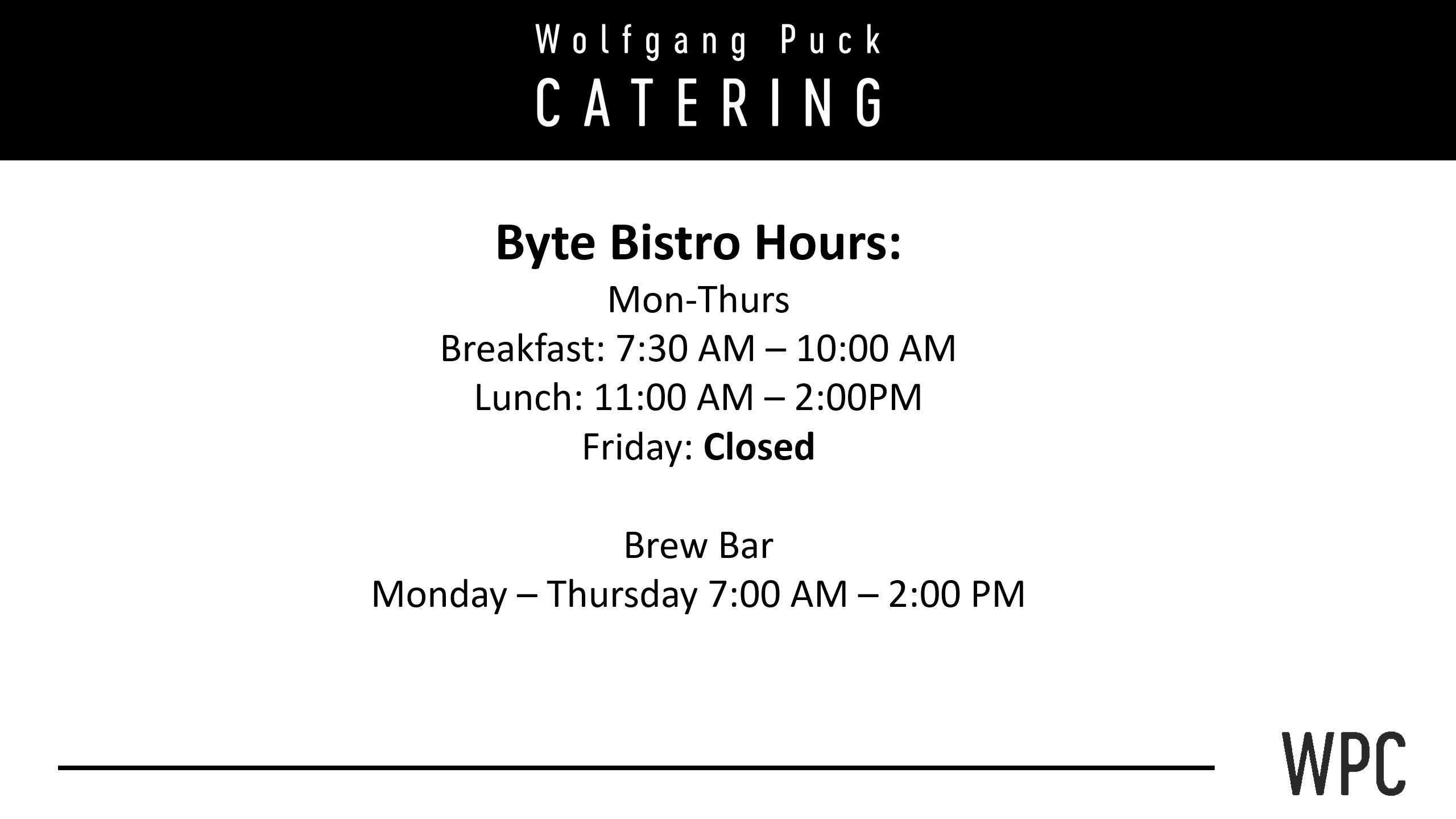 Byte Bistro Hours