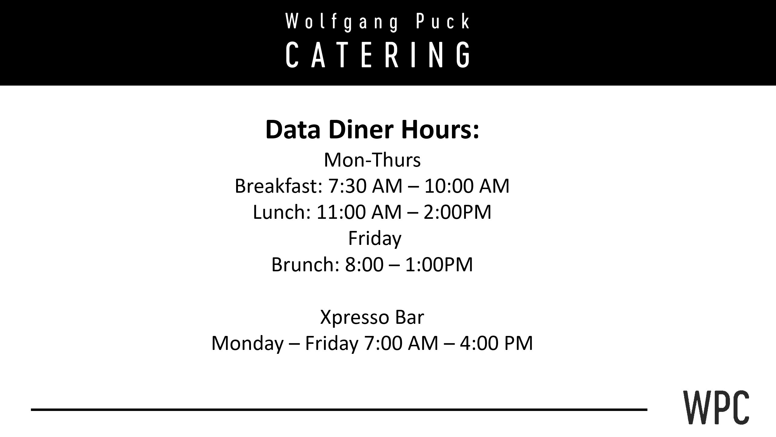 Data Diner Hours